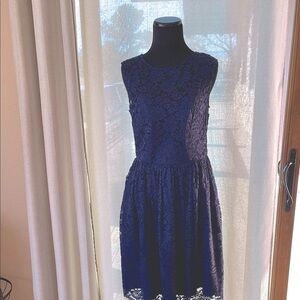 Tevolio Blue Sleeveless A-line Midi Dress